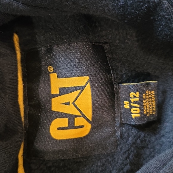 Caterpillar CAT Embroidered Logo Hoodie Kids Size 10/12 - Picture 3 of 6